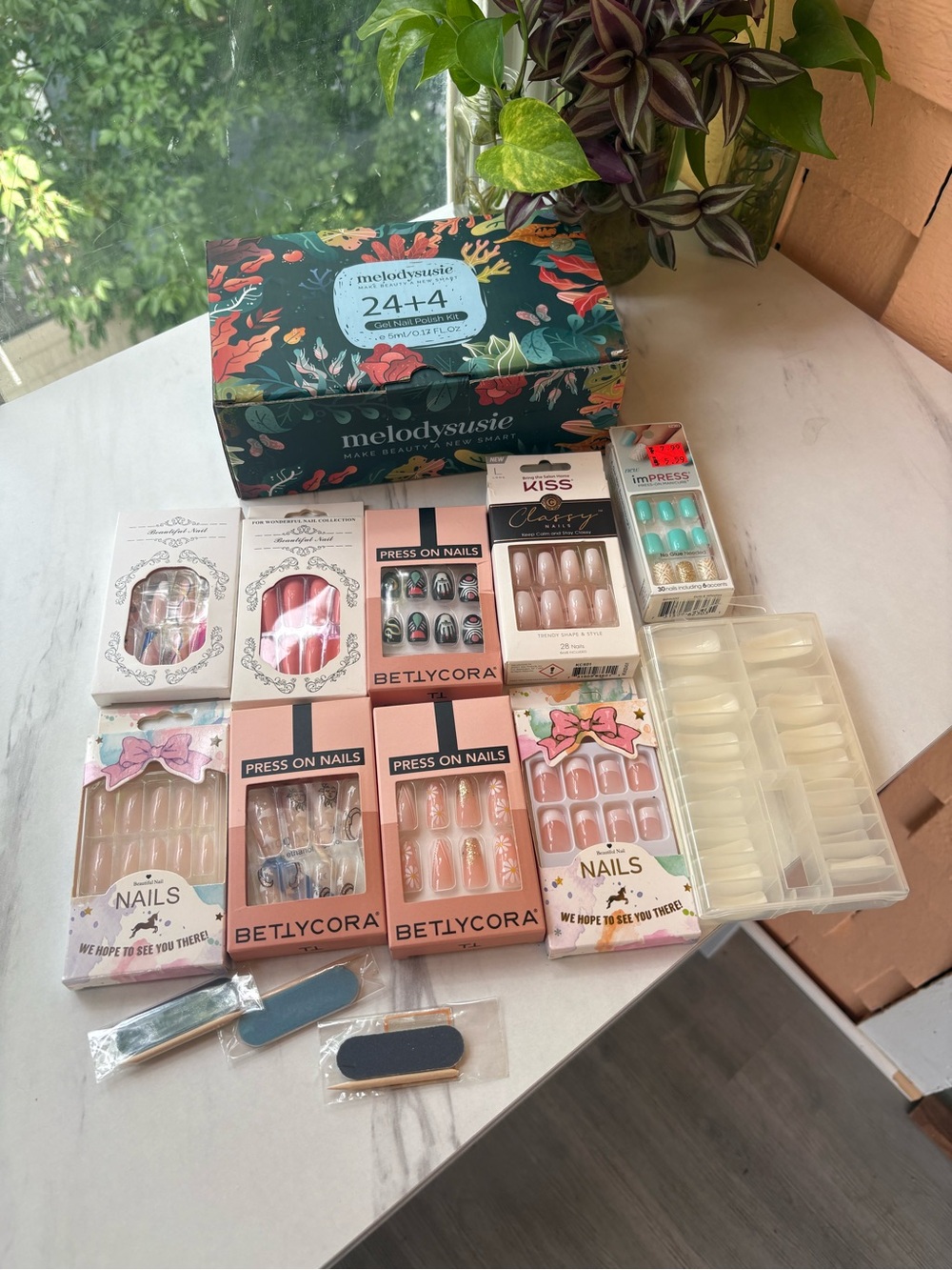 Assorted Press-On Nail, Gel Polish, Nail Art Bundle